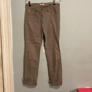 Eileen Fisher gray jeans, 98% organic cotton, 2% elastane